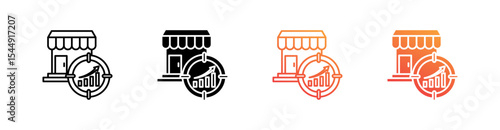 Market Penetration Multiple Style Icon Set Collection 