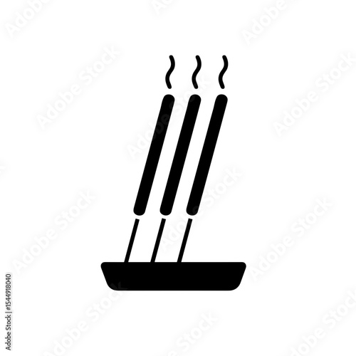 Incense sticks icon in filled style – symbol of prayer and purification