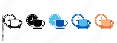 Coffee Break Icon Set Multiple Style Collection