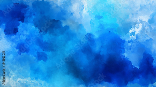 Abstract blue watercolor wash texture, artistic hand-painted background for creative design, stationery, posters, or digital art projects