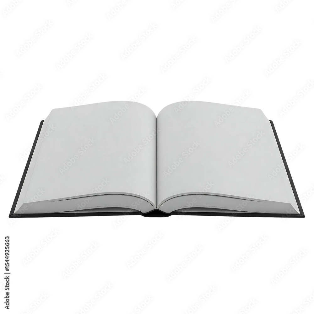 Blank Bound Pages - Customizable Text & Design - Open Book Template Isolated transparent background Blank Bound Pages - Customizable Text & Design - Open Book Template Isolated transparent background