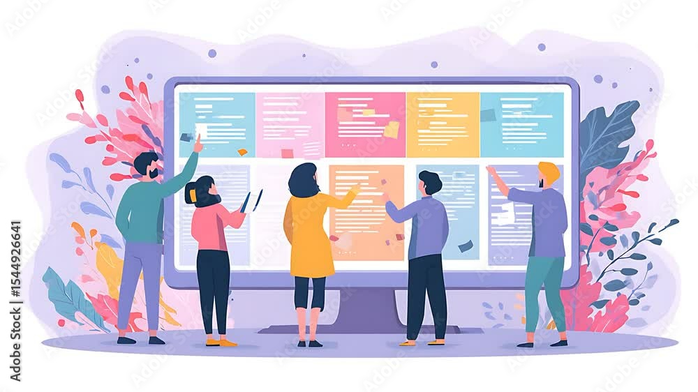 Collaborative Teamwork on Digital Project Planning Board