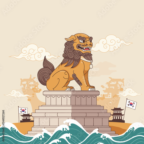 The lion features intricate details in its mane and fierce expression. 