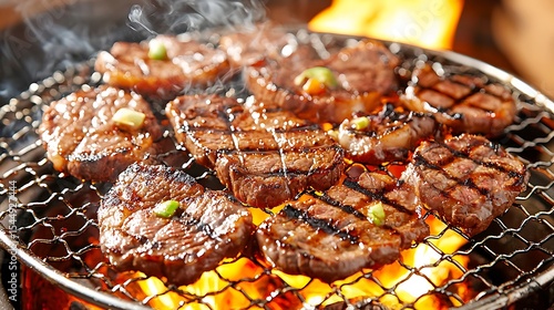 Sizzling yakiniku grill experience japan food photography outdoor close-up culinary art
