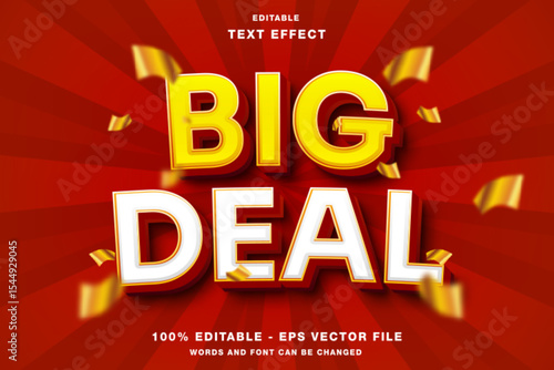 Big Deal 3D Editable Text Effect Template Style Premium Vector