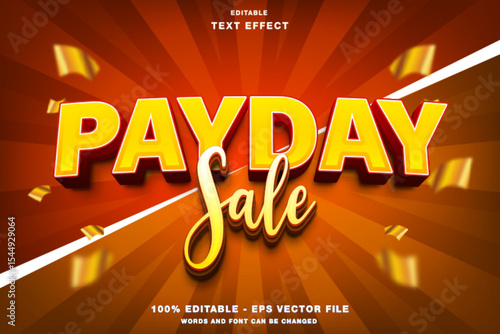 Payday Sale 3D Editable Text Effect Template Style Premium Vector