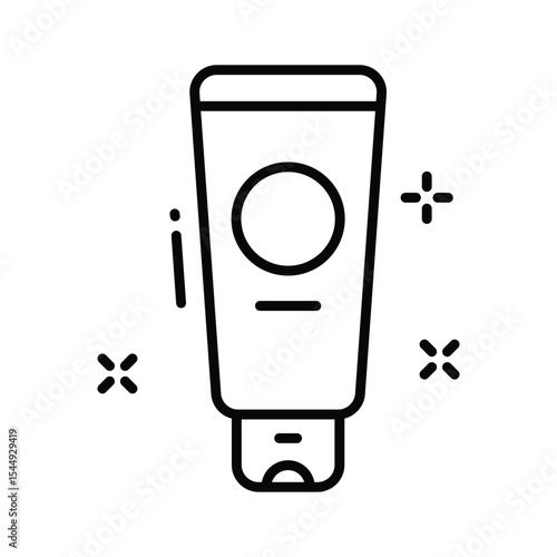 A visually appealing linear icon of medical ointment container