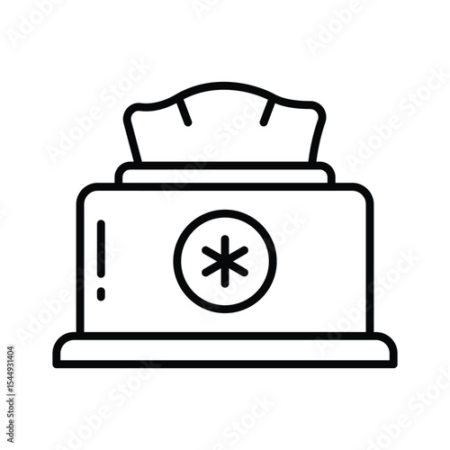 A captivating outline style icon of medical wipes packaging
