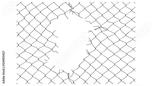 Chain link mesh with large irregular center hole
