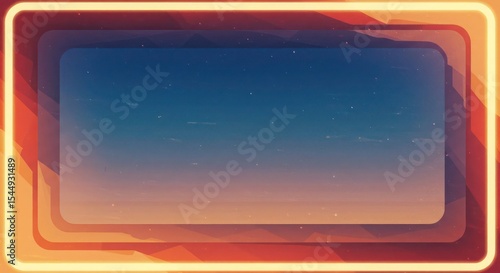 Retro-inspired layered rectangles with gradient and illuminated border design