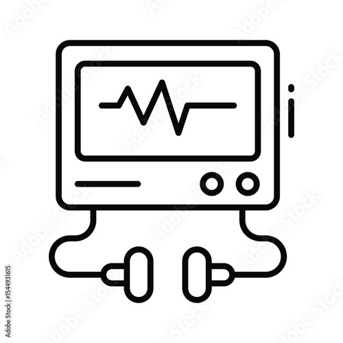 Grab this linear style icon for defibrillator machine panel