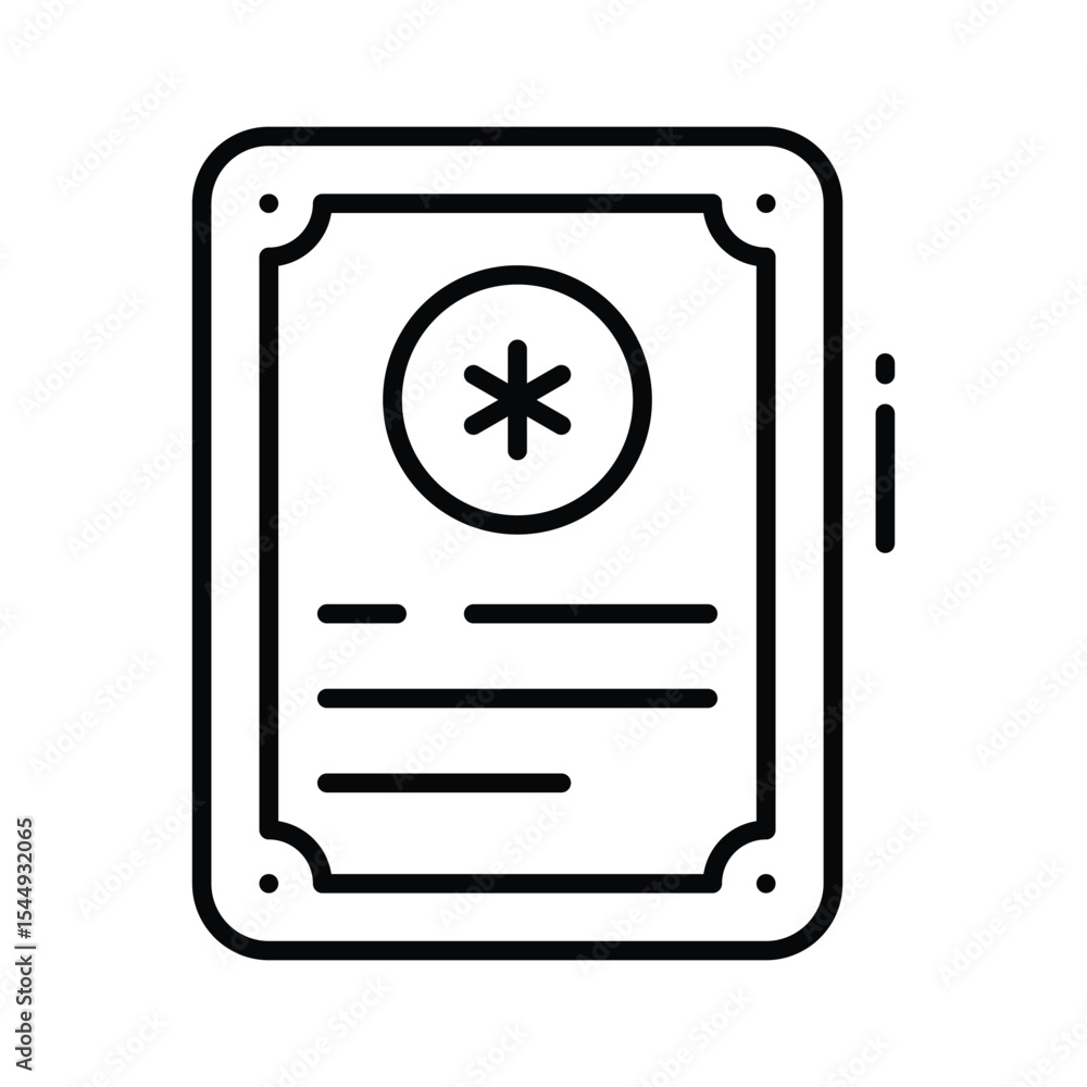 Fototapeta premium Get a glimpse of this linear icon showing medical certificate paper