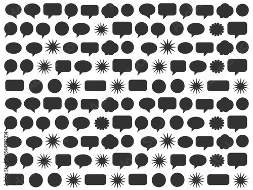 Dark Gray Speech Bubbles and Stars Pattern Background