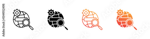 Search Engine Multiple Style Icon Set Collection 