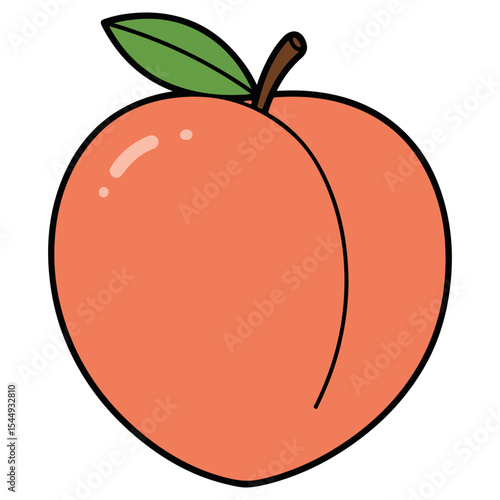 Peach vector illustration, simple design