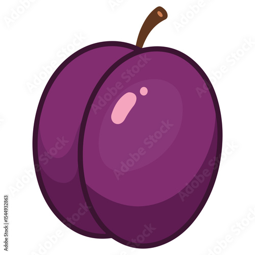 Plum vector illustration, simple design