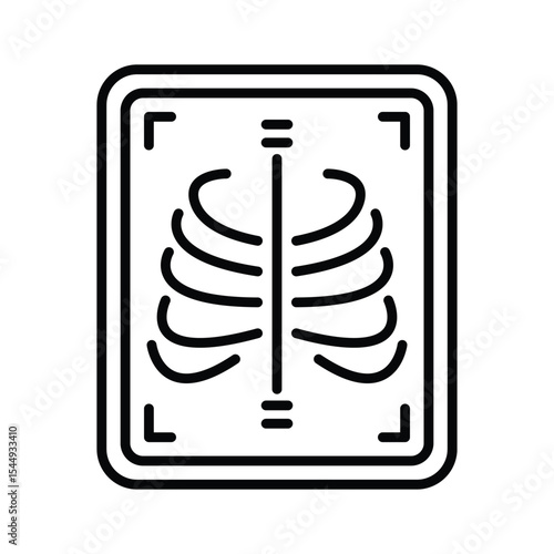Get a glimpse of this outline icon for ribs xray scan