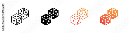 Dices Multiple Style Icon Set Collection 