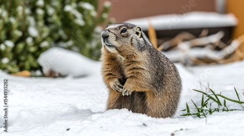Punxsutawney Phil casts shadow amidst snowy Groundhog Day