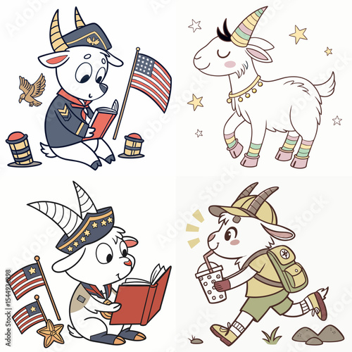 High-Quality goats Illustrations in Various Styles – SVG Bundle