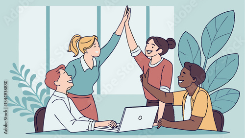 Successful Teamwork and Collaboration Leads to Achieving Goals Together