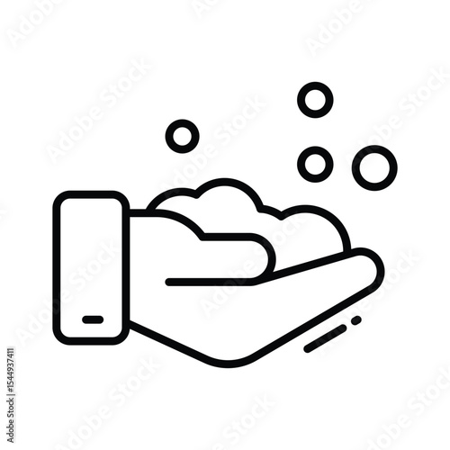 Have a look at this linear icon showing handwash with foam