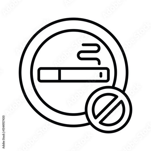 An amazing linear icon of no smoking health warning sign