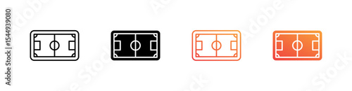 Soccer Field Multiple Style Icon Set Collection 
