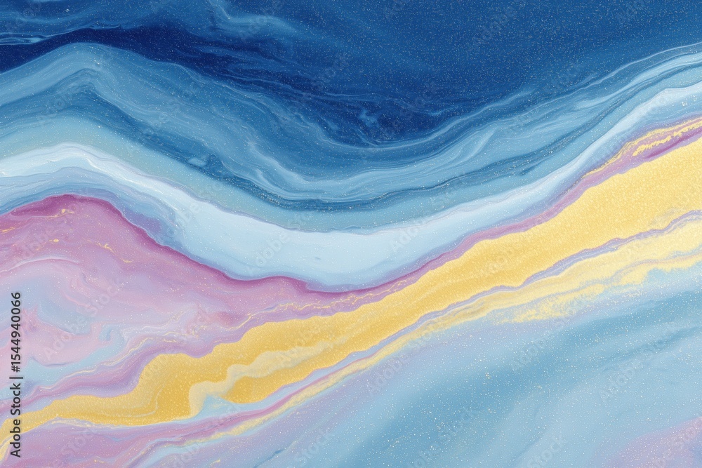 Obraz premium Vibrant Marble Ink Texture with Fluid Acrylic Paint Swirls and Glossy Surface