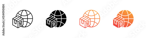 Global Shipping Multiple Style Icon Set Collection 