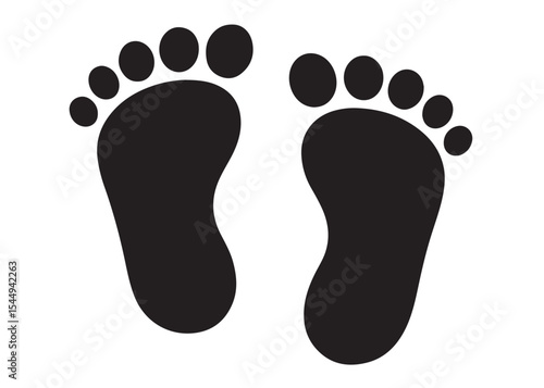 baby feet logo silhouette vector, baby foot logo icon vector silhouette, foot print vector illustration logo, silhouette of baby footprints icon vector silhouette design on white background