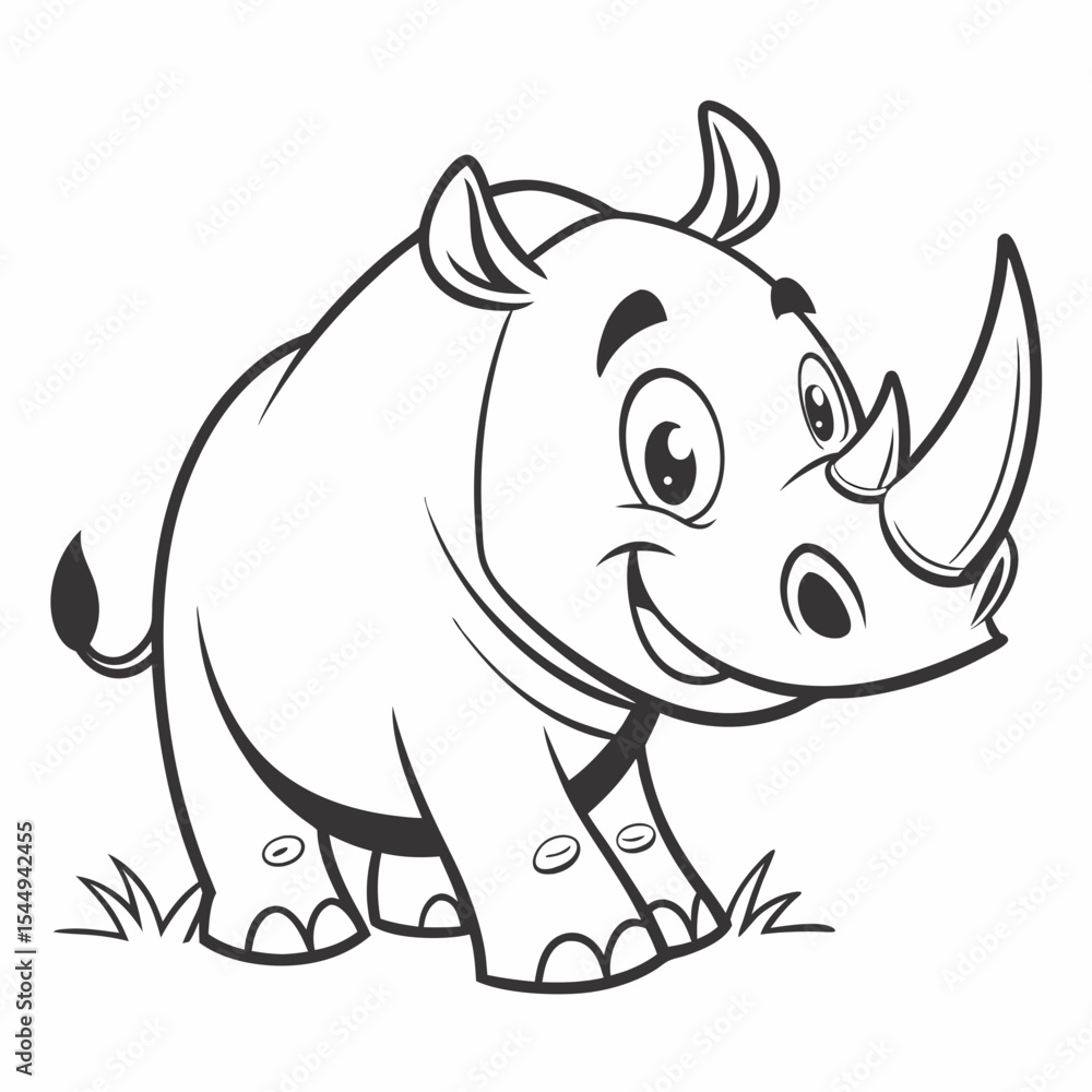 Obraz premium Funny Rhino Character Icon