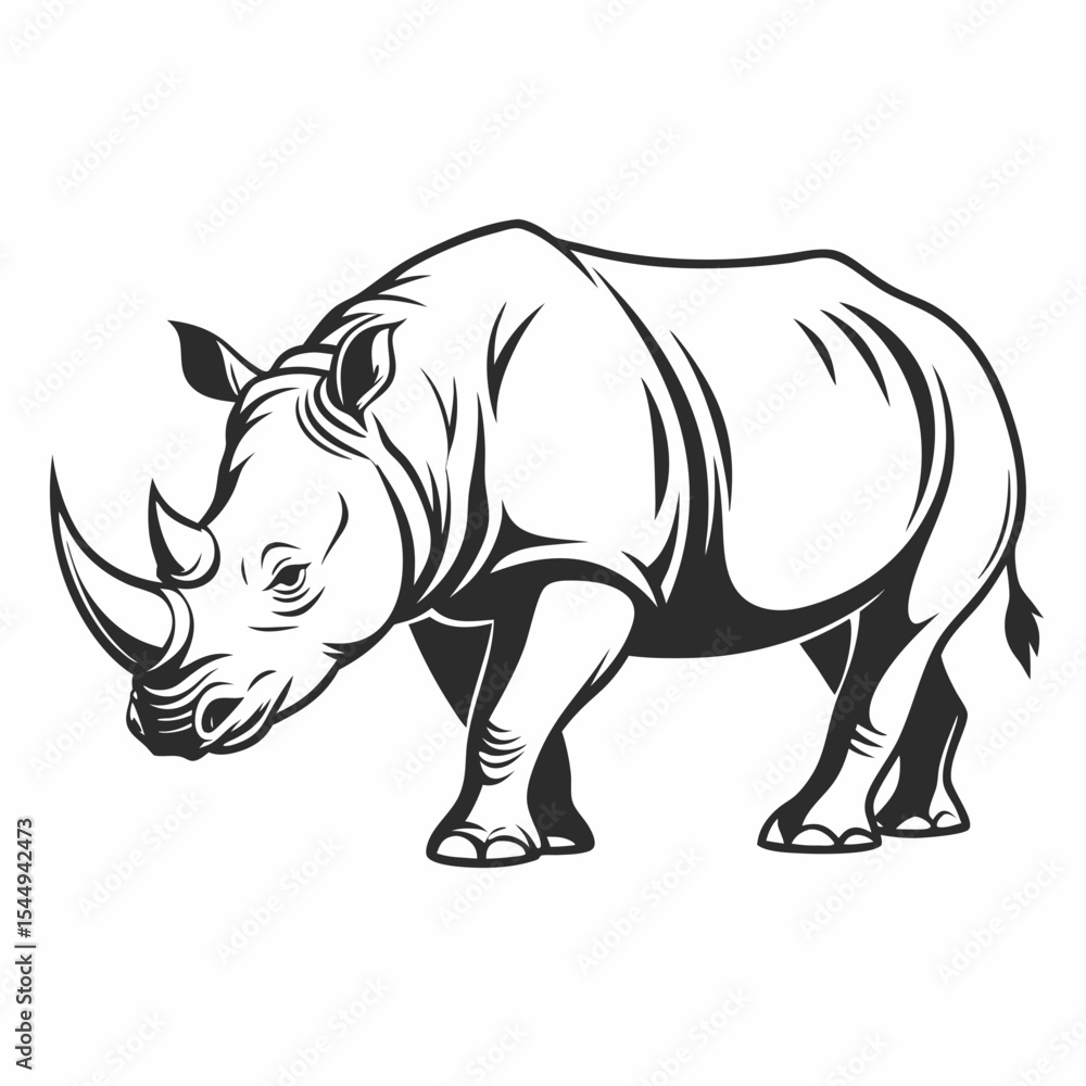Fototapeta premium Minimal Rhino Body Icon