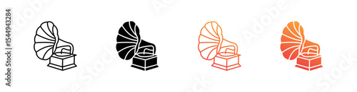 Gramaphone Multiple Style Icon Set Collection 