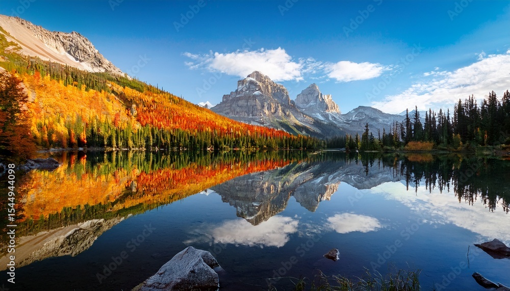 Fototapeta premium colorful mountain lake reflection