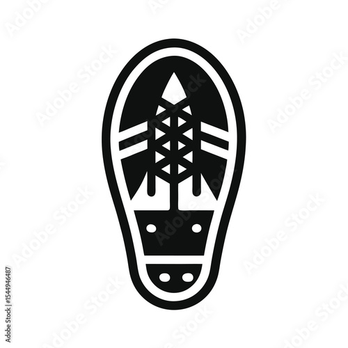 Simple Black and White Snowshoe Icon