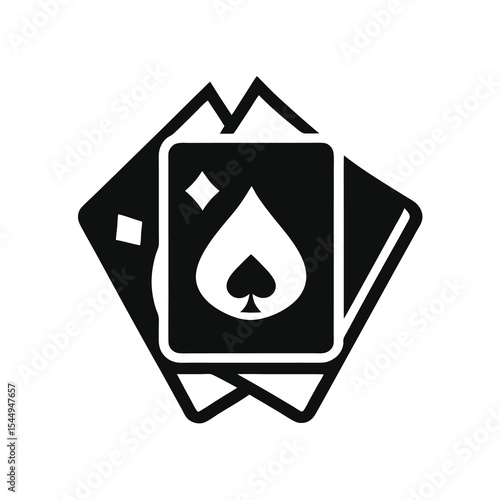 Free Download Playing Cards Minimalist Black and White Icon - GFXLoad