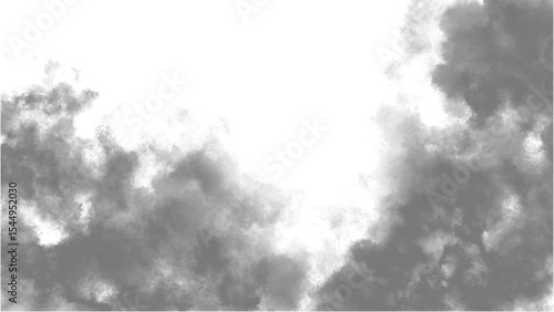 Dense Billowing Smoke Plumes: Heavy, dark clouds of smoke or fog, creating an atmospheric and dramatic effect, isolated with a transparent background.

