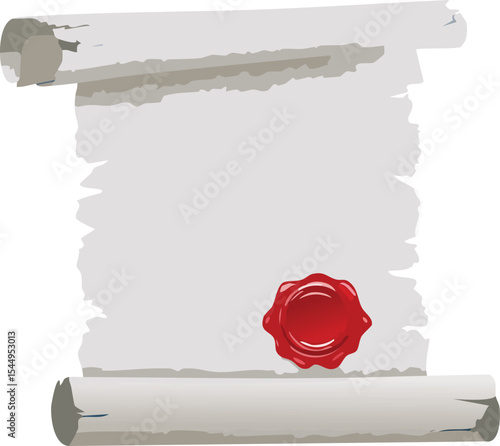 A single handwritten letter on parchment paper, folded delicately with a red wax seal bearing a rose crest. The paper edges are torn unevenly, and the ink has faded to a soft gray