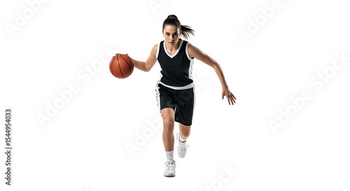 Female Basketball Player Running Forward