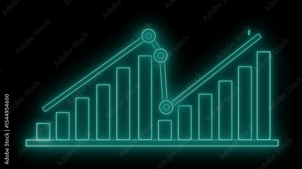 free bar graph - increasing data animation by laura |... Neon Bar Graph with Compass Overlay Animation, Growing Business Line ...