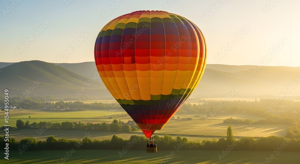 Fototapeta premium Experience the Magic of Hot Air Balloon Rides Stunning Sunrise Views Over Scenic Landscapes