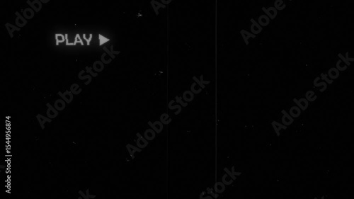 Retro VHS Play Overlay with Grunge Scratches and Dust