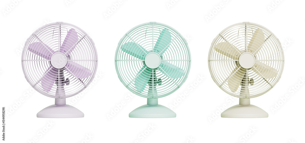Obraz premium 파스텔 색상 소형 책상 선풍기 Pastel colored Mini Desk Electric Fan