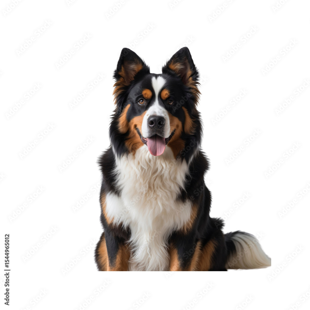 Happy Bernese Mountain Dog Portrait Against Transparent Background Happy Bernese Mountain Dog Portrait Against Transparent Background