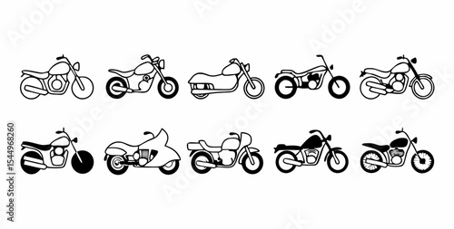 Vintage Chopper Motorcycle Vector Pack - Black and White Illustrations
