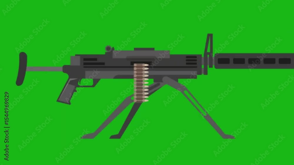 M4 Rifle Animation Vidéo Stock Modern M4 assault rifle shooting animation with explosive ...