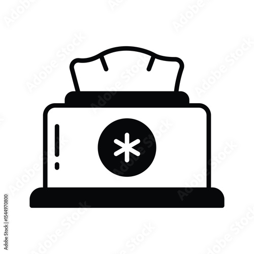 A captivating glyph style icon of medical wipes packaging