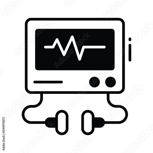Grab this glyph style icon for defibrillator machine panel