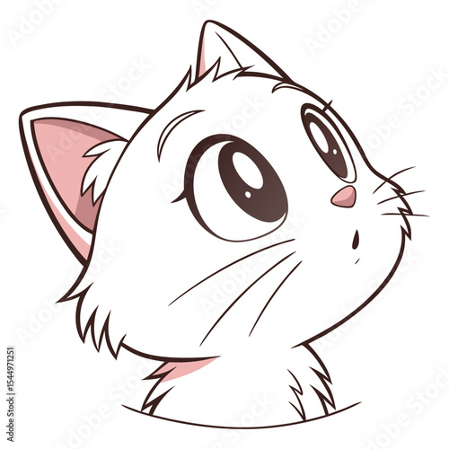 Cute cartoon vector illustration of a happy pet cat